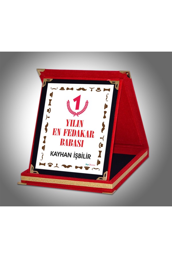 Yılın En Fedakar Babası Temalı Kadife Plaket