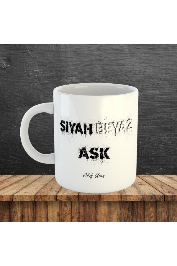 Siyah Beyaz Aşk Taraftar Temalı İsme Özel Bardak Siyah Beyaz Aşk Taraftar Temalı İsme Özel Bardak
